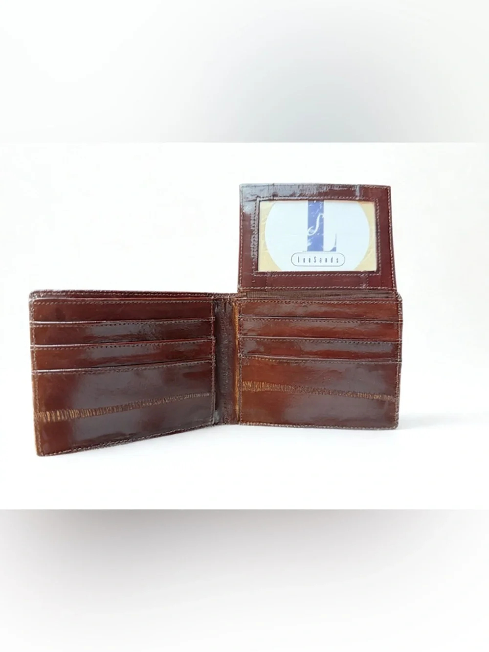 Slim Eelskin Bifold Wallet -Brown